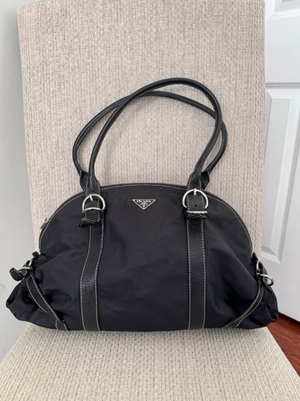 Black Shoulder Satchel Nylon Bag